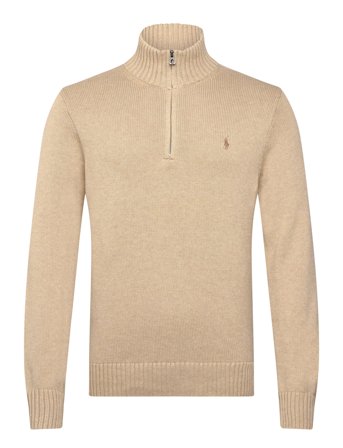 Polo Ralph Lauren Cotton Quarter-Zip Sweater - Beige - L
