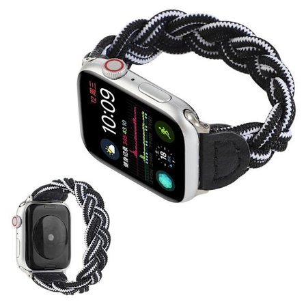 Apple Watch Series 6 / 5 44mm woven braid watch band - Black / White Camouflage
