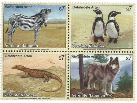 FN Wien - Truede Dyr 1993 - Postfrisk sæt 4v