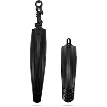 【PP】 Cykelstænkskærmsæt, mountainbike-stænkskærm, forreste/bageste stænkskærm, justerbare skærmsæt, til mountainbike og landevejscykel (sort)