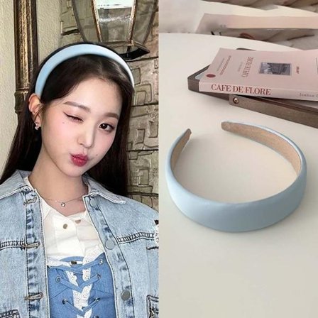 Satiiniset päänauhat Leveät otsanauhat SININEN