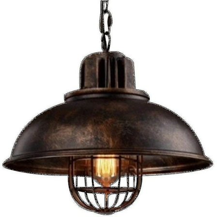 Pendel Lampe Lysekrone Metall Skjerm Loft Stil Vintage Industriell Lysekrone Lampe Pendel E27, Rust