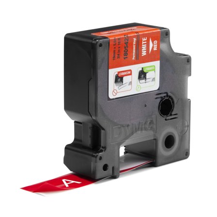 DYMO Rhino 19 mm Vinyl white on Red