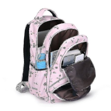 Damer Ryggsäck Casual Junior High School Student Bag Lar Double Layer Resväska Tryckt Ryggsäck
