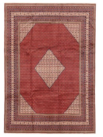 Oriental Sarouk Mir Rug 246X355 Dark Red/Brown Wool, Persia