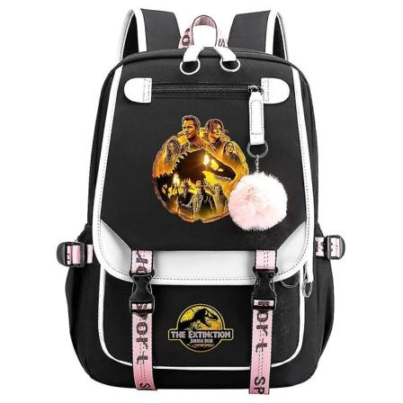 Jurassic Park Dinosaur Gutt Jente Barn Skolebokvesker Dame Ryggsekk Tenåringer Skolesekker Lerret Laptop reiseveske 1