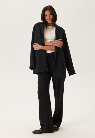BUBBLEROOM - Straight High Waist Suit Trousers - 42R