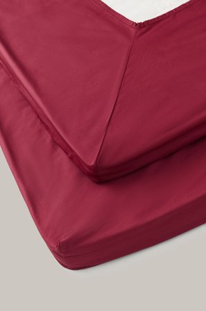 Staycation - Konvolutark Magnificent i vasket bomuld - Rød - Faconsyede lagner - 140X200 - Fra Homeroom