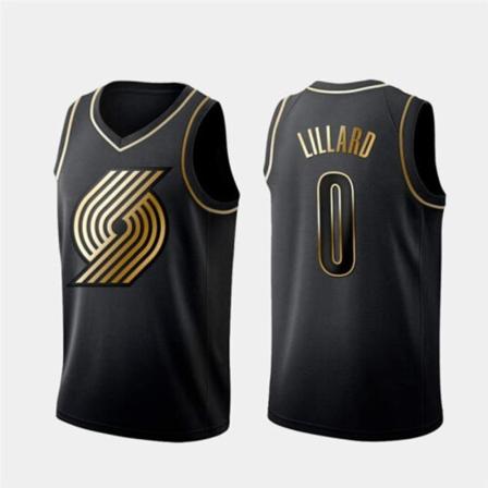 Herr Dam Baskettröja LAVINE 8# ANTHONY 00# LILLARD 0# vuxen Kortärmad Sport Running T-shirts Unisex black#0 S