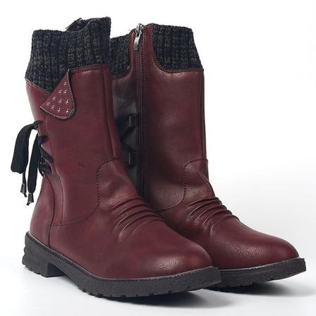 Kvinnor Vinter Mid-kalf Boots Dam Mode Zip Halkfria snöstövlar red 40