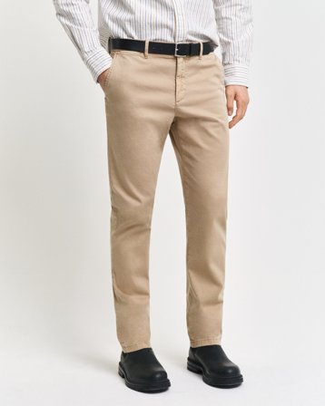 GANT Herren Slim Fit Dobby Chinohose mit Struktur (36) Khaki