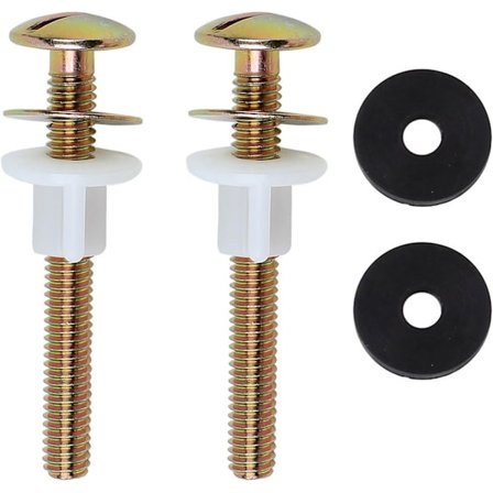 2 stk. Toiletsædeskruer, Universelle fastgørelsesskruer til toiletsæde, reservedele til toiletsæde, beslag til toiletsædehængsler