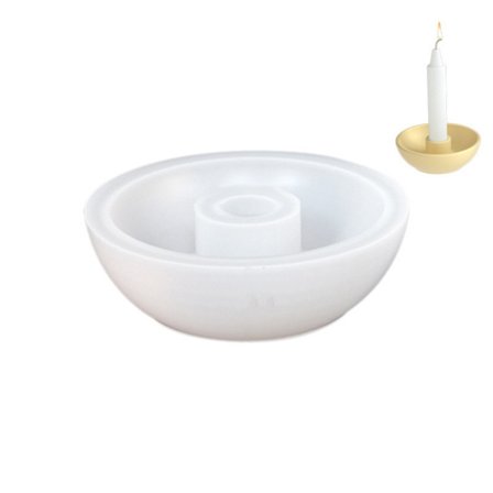 Silikonformer for lysestaker i bolleform for epoksyharpiks søylelysestake