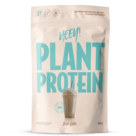 Heey! Vegan Plant Protein 500 g Iced Latte, Sport & Velvære, Protein & Energi, Proteinpulver