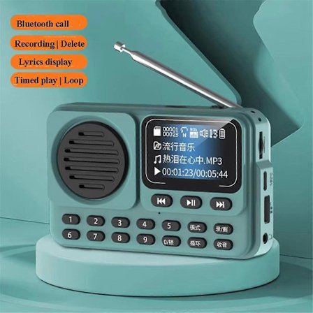 Mini Bærbar FM Radio LED Display Radio Modtager Trådløs Bluetooth Højttaler HD Optager Understøtter Ti