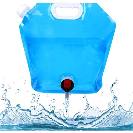 Vannbeholder med kran, sammenleggbar vannbeholder, vannlagring, vannbeholder for camping med kran for fotturer, klatring, fiske, reiser, ...