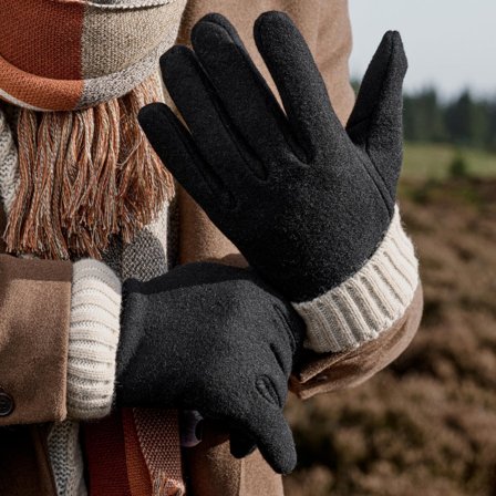Hiems | Guantes de lana negros para hombres - Guantes de invierno