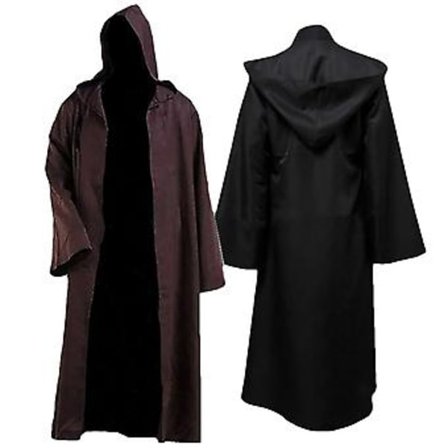 Jedi Sith Robe, Star Wars Kostume til Voksne, Klassisk Cosplay Fancy Dress Up, Halloween Jul Fødselsdagsfest Kostume (2XL Sort)