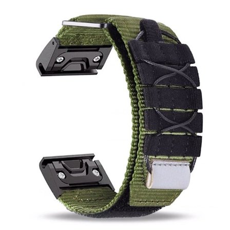 Nylon Loop -rannekkeen kellon ranneke VIHREÄ GARMIN 26MM:LLE gree