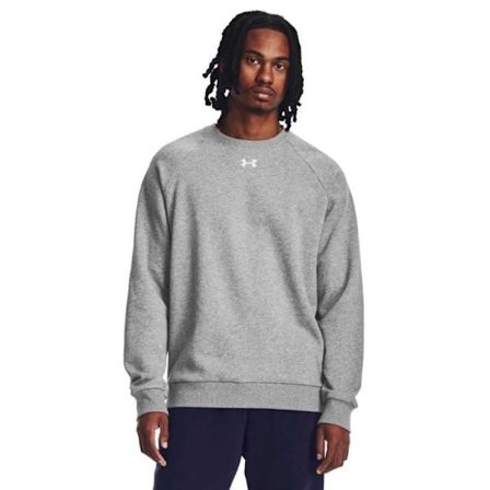 Under Armour UA Rival Fleece Crew Sweatshirt Herr - Castlerock mélange - Vit - L