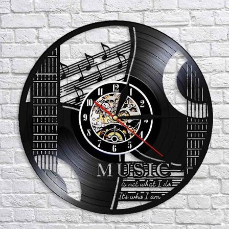 Musik Vinyl Plade Væg Ur - Musik Instrument Noter Vinyl Cd Væg Ur - Vinyl Ur - Stue Væg Dekoration - Unikke Gaver Til Musik Elskere