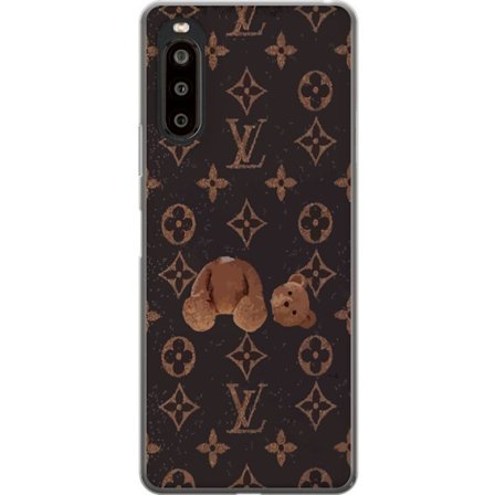 Yhteensopiva Puhelinkuori Sony Sony Xperia 10 II Ylellinen monogrammikuvio rikkinäisellä nalletaustalla pimeässä muotiestetiikassa