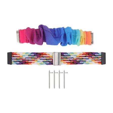 2 stk. utskiftbare vevde klokkearmbånd, fargerike, justerbar størrelse, elastisk hårbånd, klokkestropp for Fitbit Versa