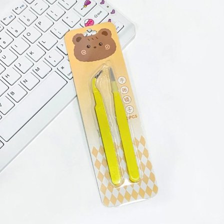 Rak Böjd Pincett Tejp Sticker Tool GUL