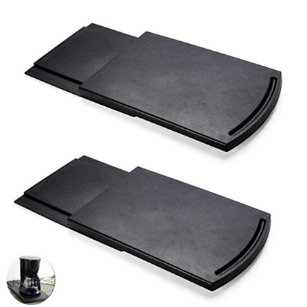 Glidande kaffebryggare bricka 30cm, 12'' ~ 21'' under skåp bänkskiva kaffemaskin Slider rullande Caddy för kök små apparater (2 Pack Black)