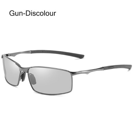 Män polariserade solglasögon rektangulära fotokromatiska solglasögon körglasögon