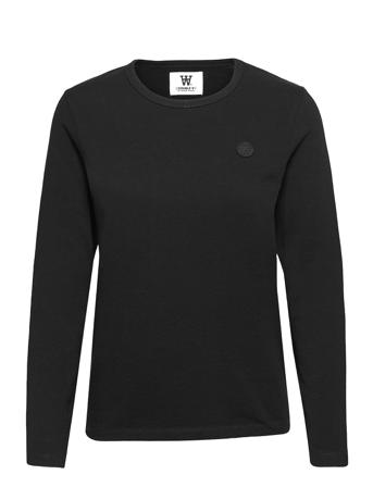 Moa Long Sleeve Langærmet T-shirt Sort Wood Wood
