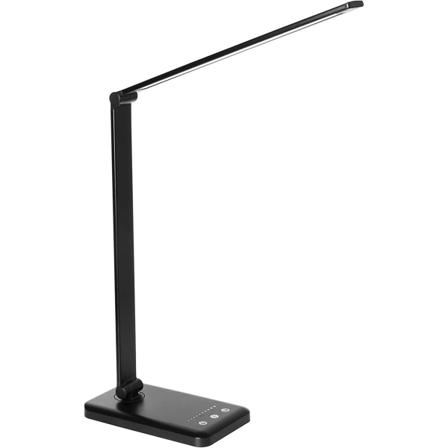 LED-skrivebordslampe, dimbar bordleselampe med USB-ladeport, 5 lysmoduser, følsom kontroll, 30/60 minutters automatisk avstengningstimer (svart)