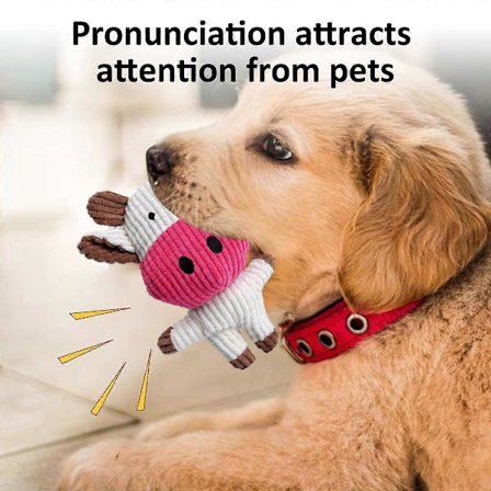 Sæt med 4 plyslegetøj til hunde, legetøj til hunde med lyd, sæt med legetøj til små og mellemstore hunde