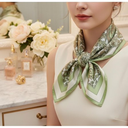 Endless Silkeskjerf Bandana Dus-Grønn 70x70