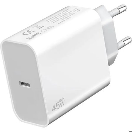 Hurtiglader USB-C - e.f.connection - 45W - Hvit - Kompatibel med Samsung Galaxy A16 A17 A36 A56 S25