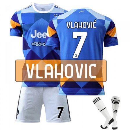 21/22 Juventus Three Away Blue Barn Vuxna Fotballdrakt Treningsdrakt Dress XXL I