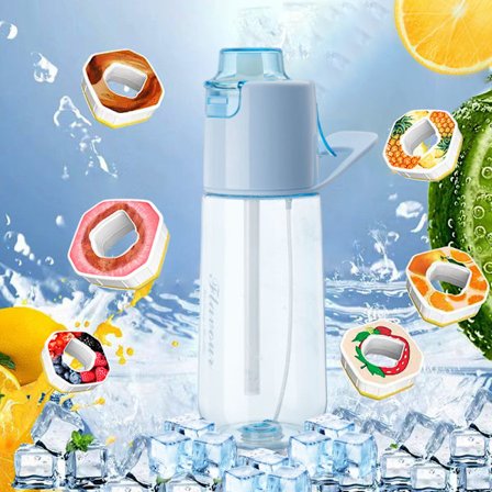 750 ml duftvannflaske med 6 smakskapsler, lekkasjesikker med sugerør, egnet for utendørs sport, barnegavene