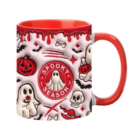3D Halloween Kaffeekopp Keramisk Espresso-kopp med Håndtak 350ml Skummel Tekopp for Hjem Skole Spisestue