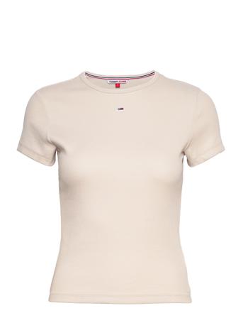 Tjw Bby Essential Rib Ss T-shirts & Tops Short-sleeved Rosa Tommy Jeans