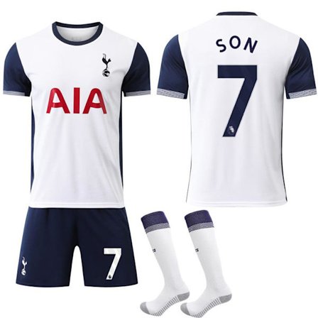 Tottenham Hotspur 2024-2025 Fotballdrakt for barn, kompatibel med barn og voksne, hjemmedrakt nr. 7 SON