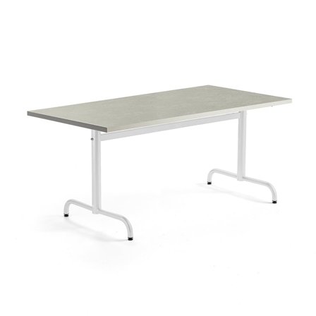 Stół PLURAL, 1400x800x720 mm, linoleum, szary, biały