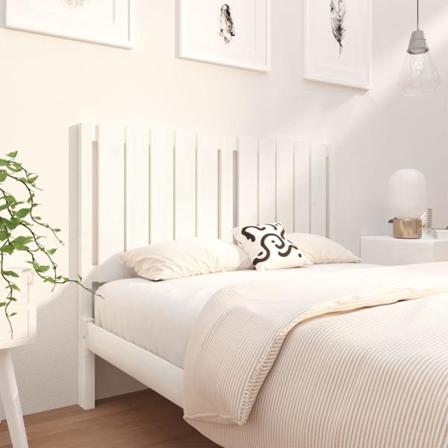 Vidaxl Sänggavel Vit 125,5x4x100 Cm Massiv Furu Vit