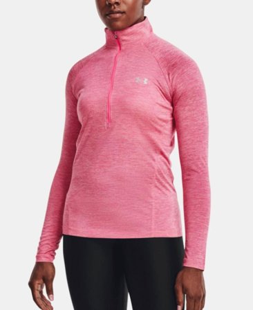 Under Armour Tech 1/2 Zip - Twist Wmn Retro Pink/Metallic Silver