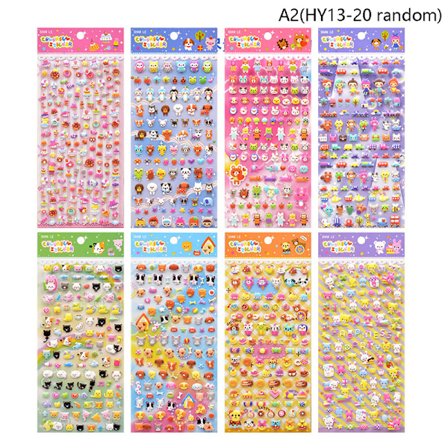 Djur Stereoskopisk 3D Bubble Sticker Dagbok Sticker Decor Stati