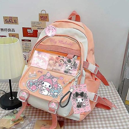 Sanrio -reppu Oppilaille Koulukassit Suuri Kapasiteetti Anime Hellokitty Cinnamoroll Kuromi Melody Kawaii Vedenkestävä - Täydellinen