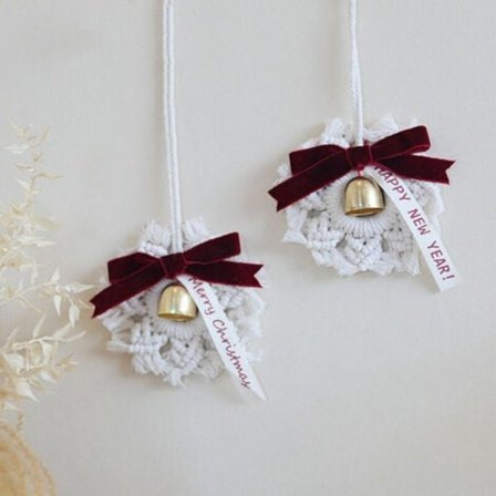 Bohemian Julebils Ornament, Gullbelagt Boho Jingle Bell Hengedekorasjon for Jul Vegg Vindu, Søt Jul