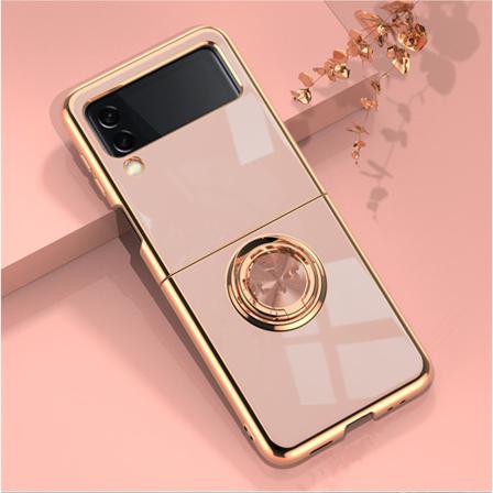 Samsung Galaxy Z Flip 3 - Lyxigt Stilrent Skal Med Ring Ställ Pink One Size