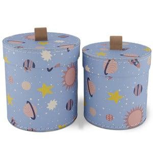 JOX 2-Pack Blue Planet Round Boxes One Size - Storage - One size - Blue