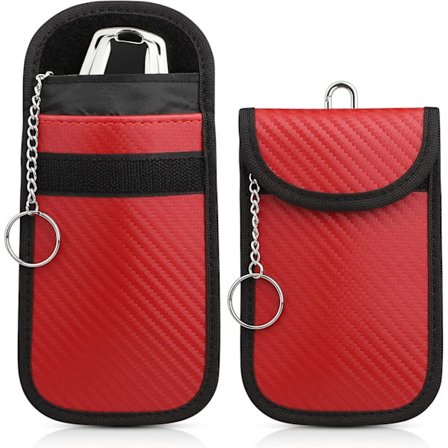 Taske til bilnøgler, [2 pak] Diyife bilnøgle RFID signalblokerende taske med, vandtæt Faraday nøglebrikbeskytter, fjernbetjent nøglefri beskyttelse [