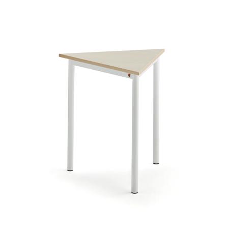 Tisch BORÅS TRIANGEL, 700x700x720 mm, Laminat Birke, weiß
